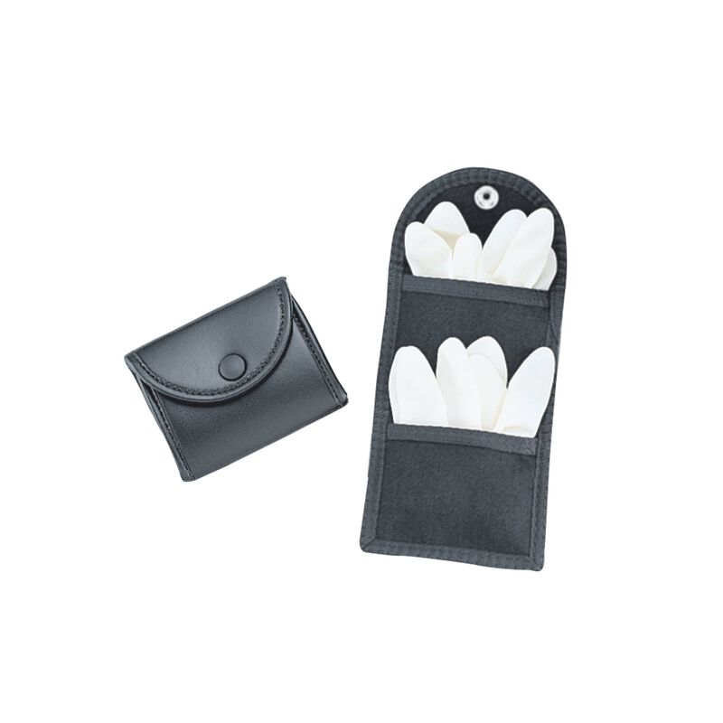 Latex Glove Kodra Black Pouch Single Snap Close, Card