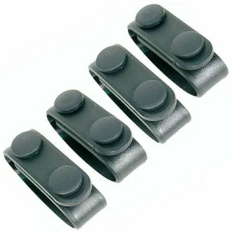 Belt Keepers Molded Plain Black 2" Belts, Set of 4, Snap, Card