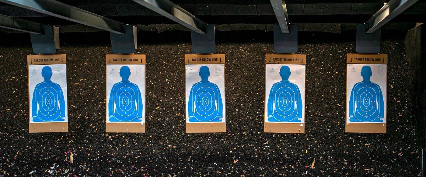 Targets on the gun range