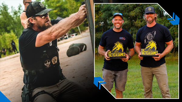 Zach Rodman competing and holding a trophy at The Tactical Games West Virginia Panthera Team's Event