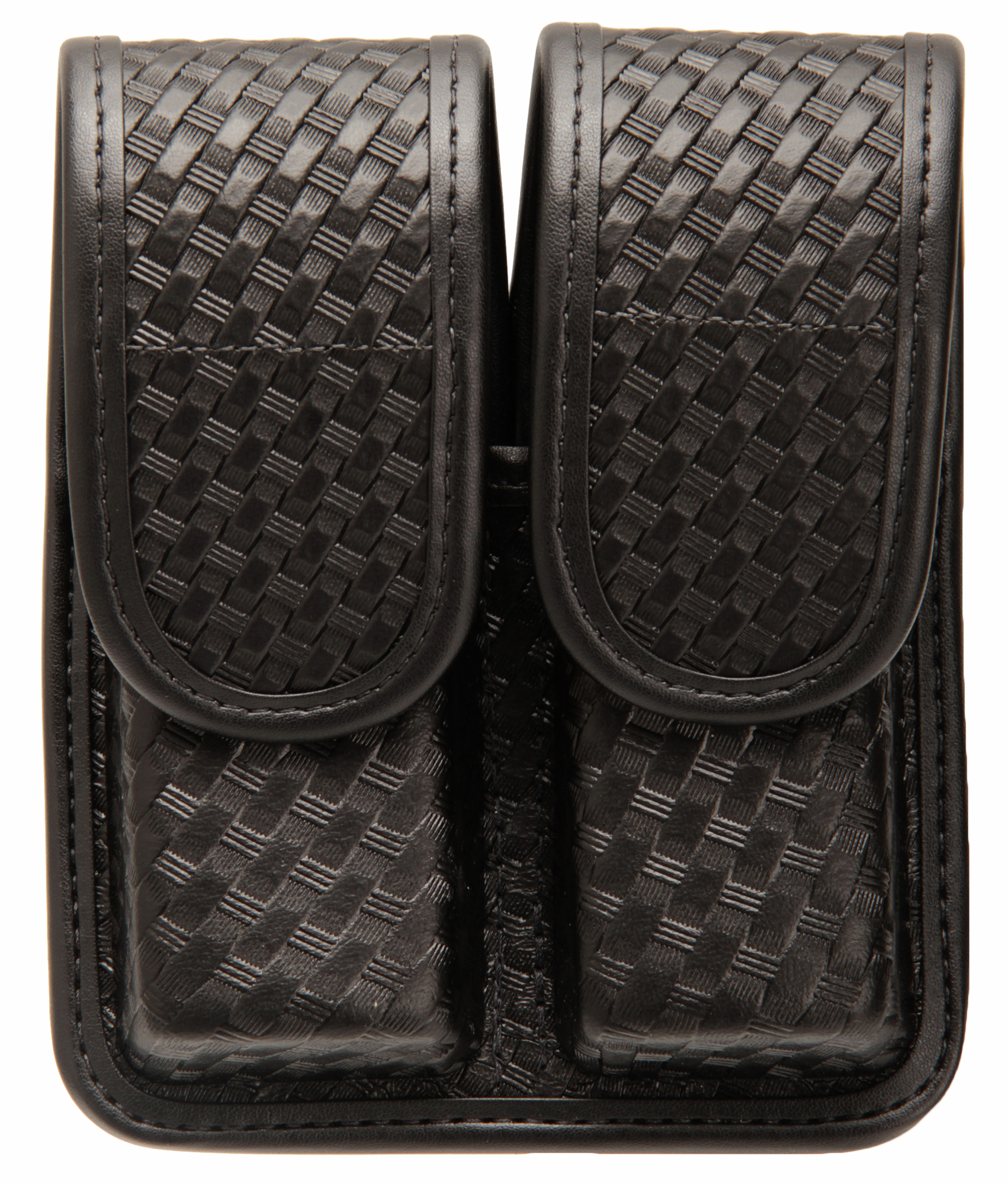 New Black Leather Basket Weave Double Magazine Pouch For Sig P220 